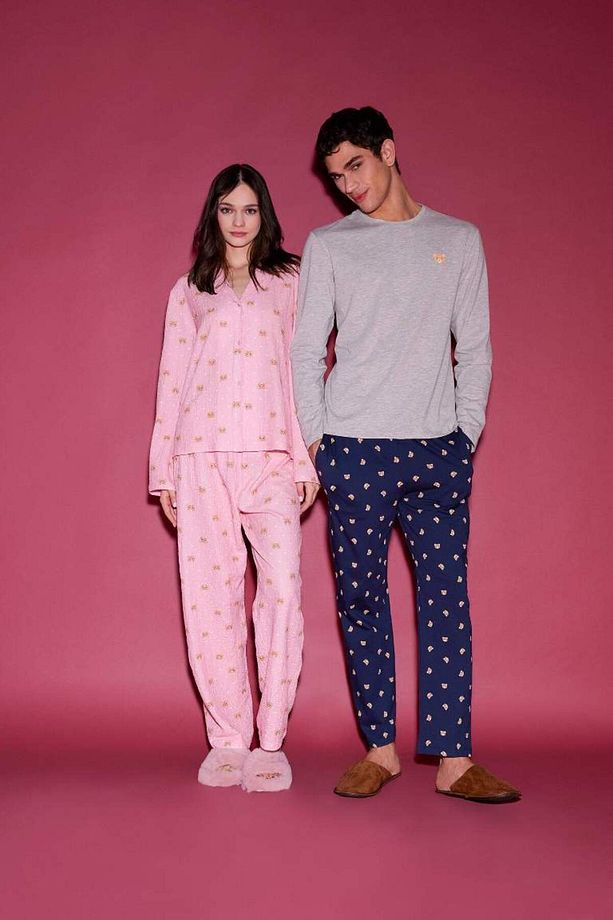Pijama Takımı Baskılı Uzun Kollu Üst Esnek Belli Uzun Alt E5889ax25sp - 8