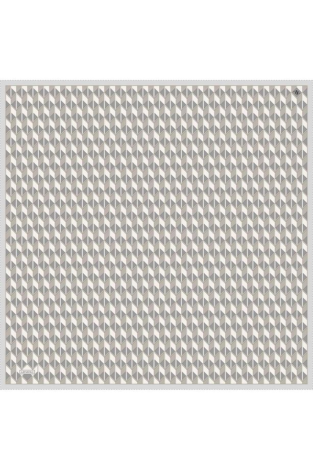 Desenli Saf Ipek Twill Eşarp 9309- 86 - 3
