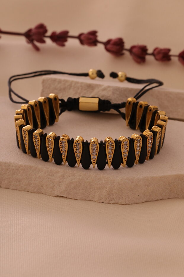 Black Motif Adjustable Bracelet