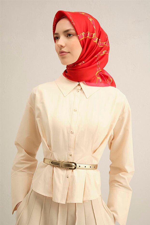 وشاح كلاسيكي منقوش سيفت حرير تويل 9346D 50