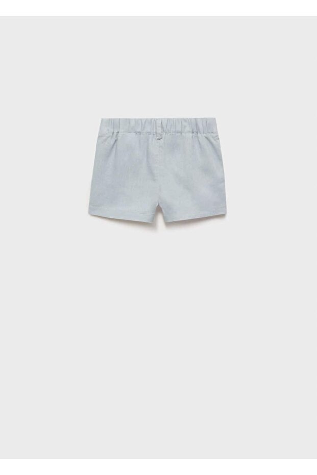 Keten karışımlı bermuda şort - 2