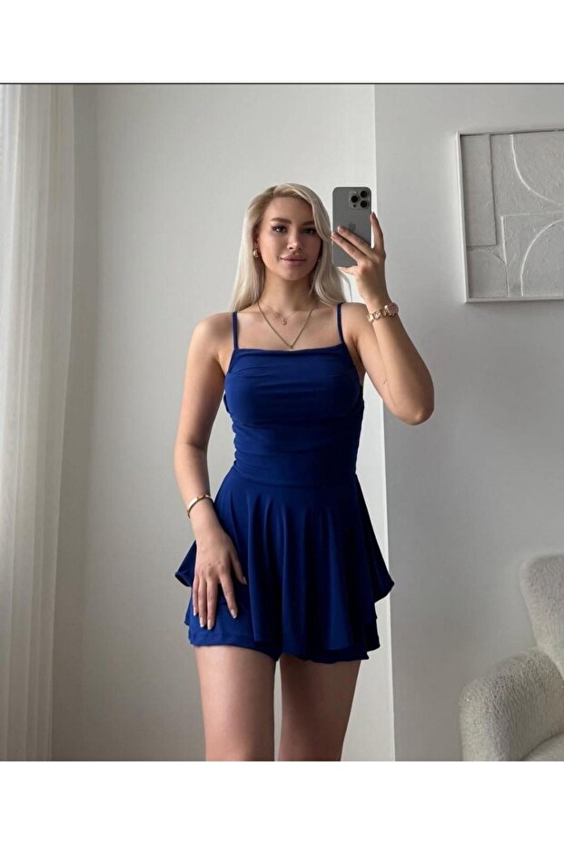 Askılı Sandy Mini Elbise - 1