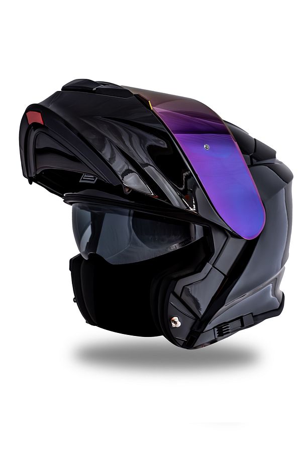 Delta Basic Parlak Siyah Çene Açılır Kask - 2