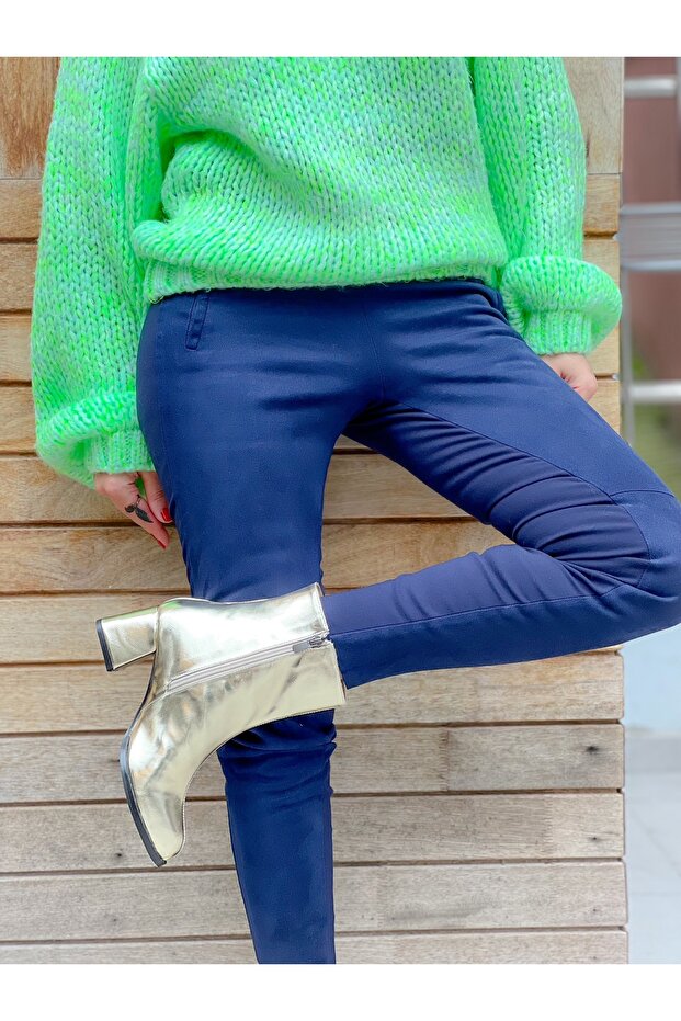 Feli Gold Metal Kalın Ökçe Bot - 2