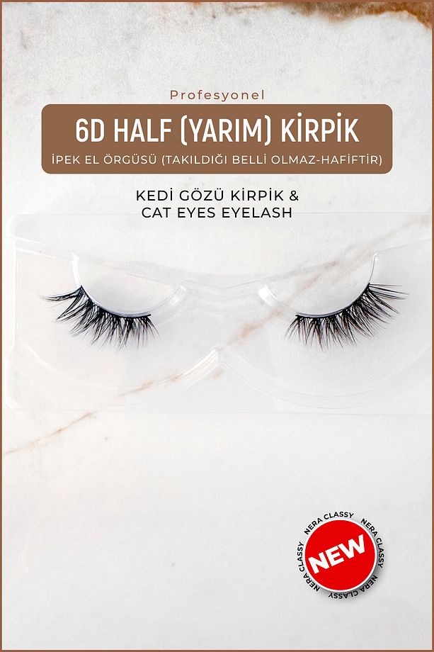 6D İpek Takma Kirpik - Half İpek Kirpik - (KEDİ GÖZÜ KİRPİK & CAT EYES EYELASH) - 2