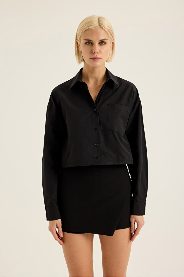 Cepli Crop Gömlek - 1