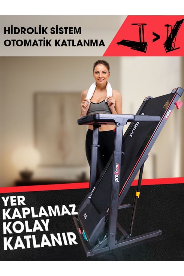 Lento Ayarlanabilir Yürüme Bandı Led Ekran, Kolay kurulum, Katlanabilir, 0-14km/sa - 5