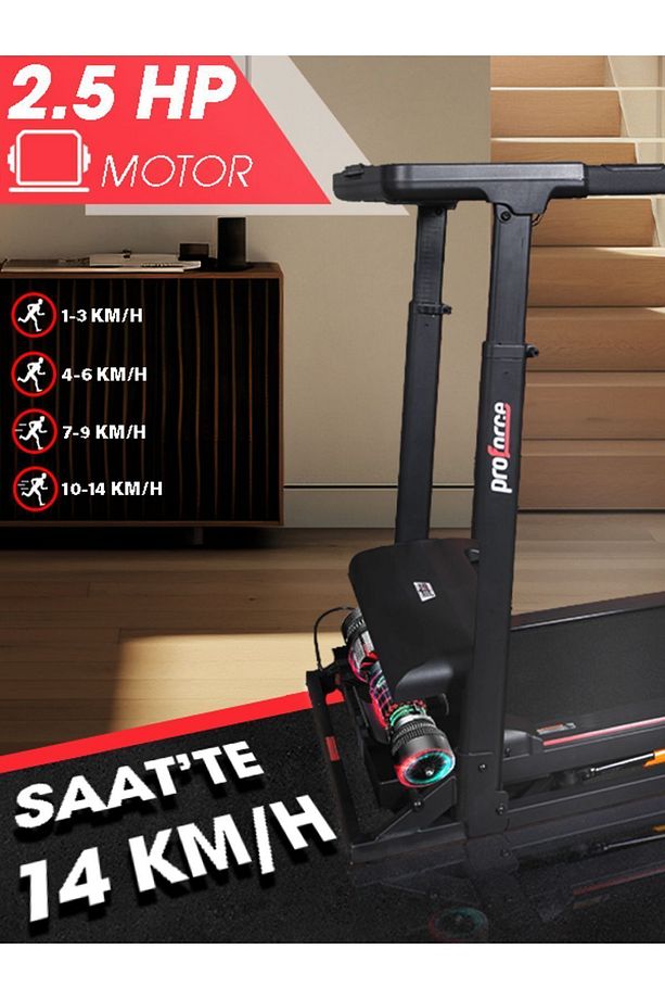 Lento Ayarlanabilir Yürüme Bandı Led Ekran, Kolay kurulum, Katlanabilir, 0-14km/sa - 4
