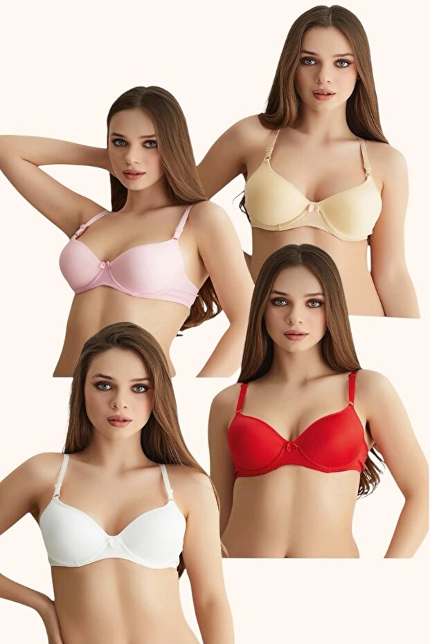 4 حمالات صدر مبطنة بأسلاك داخلية - 1