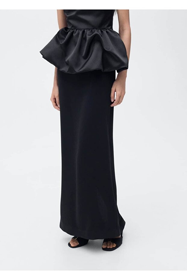 Beli drape düz kesim etek - 1