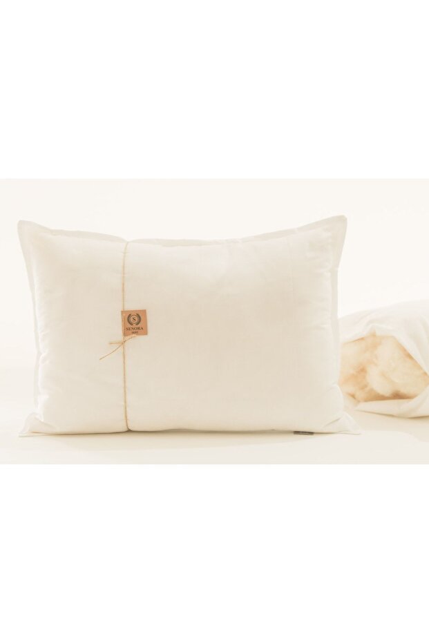 2 Adet Sert Ve Yüksek Doğal Boncuk Yün Yastık - 3