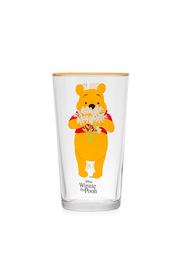 Sarı Winnie The Pooh Baskılı Cam Su Bardağı 500 Ml - 6