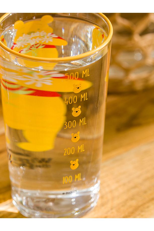 Sarı Winnie The Pooh Baskılı Cam Su Bardağı 500 Ml - 5