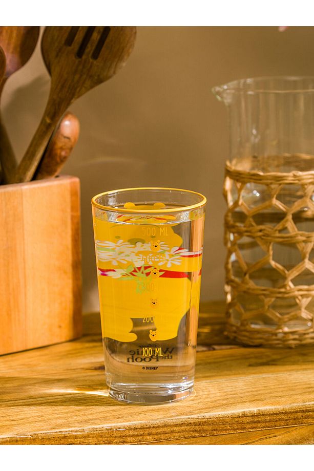 Sarı Winnie The Pooh Baskılı Cam Su Bardağı 500 Ml - 2