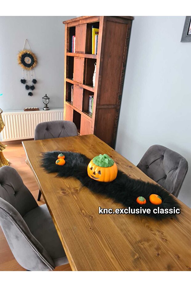 Black Plush Tablecloth Stylish Decorative Luxury Elegant Modern Decorative Runner.