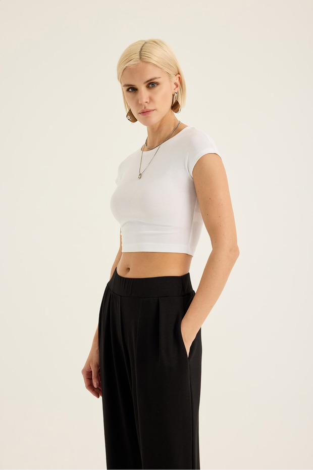 Short Sleeve Basic Crop - 7