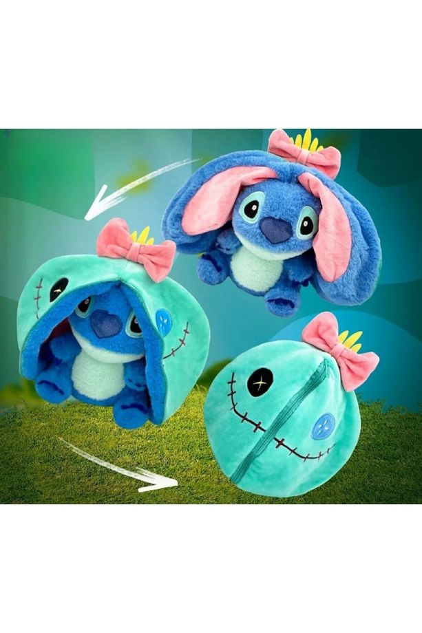 Stitch peluş oyuncak fermuarlı sürpriz peluş hediyelik uyku arkadaşı stitch peluş oyuncak - 3