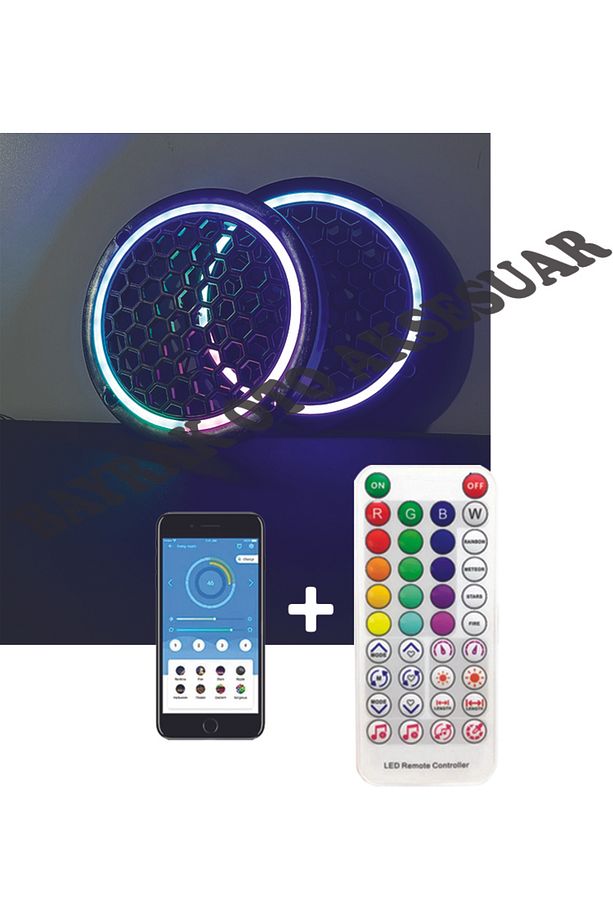 Telefon+Kumanda Kontrollü 1600 Modlu 4 Adet 16CM Pixel Led Kapak + Kumanda Modül - 2