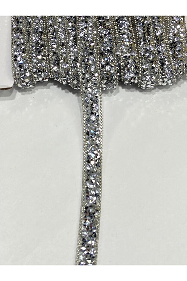 Chain Rhinestone Strip for Iron-On Edges / 1 Meter / H41 Silver