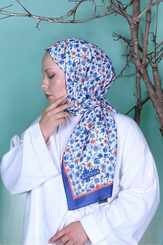 FLOWER PATTERNED COCOA COTTON WRAP - 1