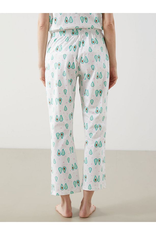 LCW DREAM Ekru Beli Lastikli Desenli Hamile Pijama Altı - 4