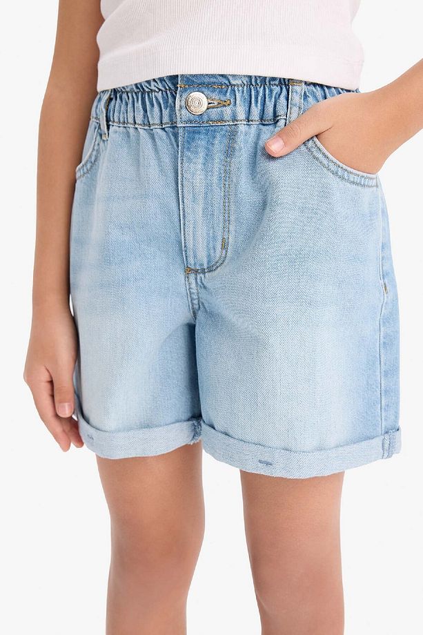 Kız Çocuk Paperbag Jean Şort B8113A825SM - 5