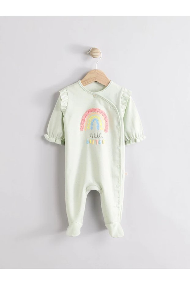 100% Organic Cotton Sage Green Little Sister Themed Sleeping Bag Alye18349