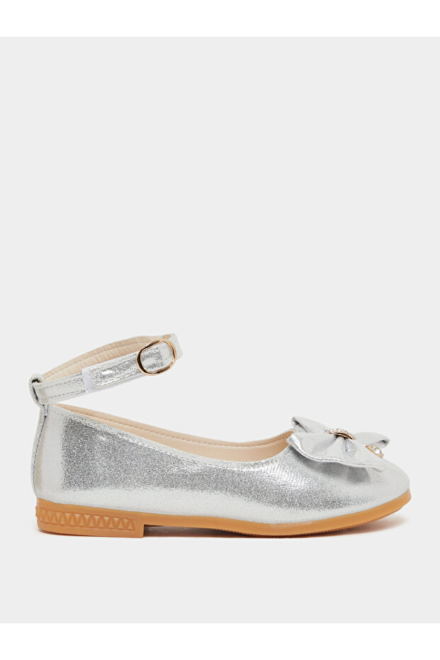 Embellished Accent Ankle Strap Ballerina Shoes with Buckle Closure