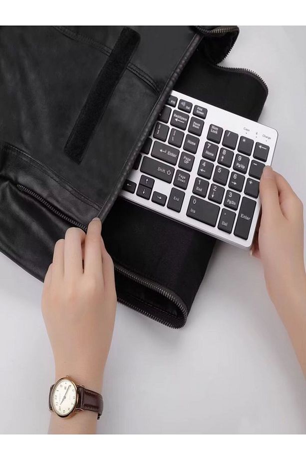 Sessiz Şarjlı İOS/ANDROİD/WİNDOWS Uyumlu Bluetooth 2.4G Kablosuz Klavye Mouse Seti - 6