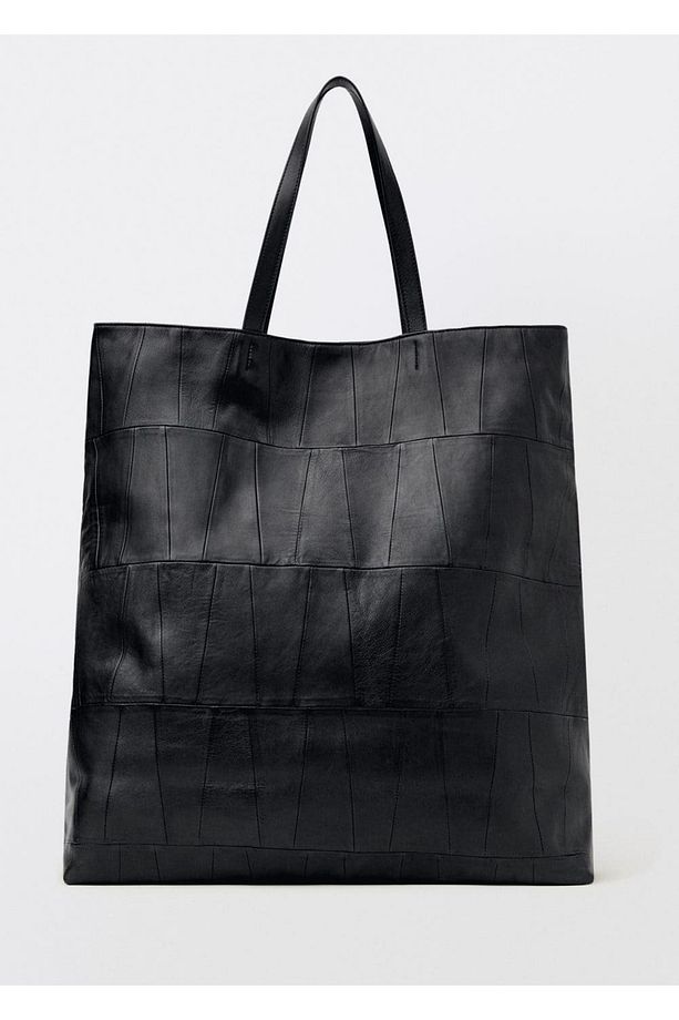 Patchwork deri shopper çanta - 3