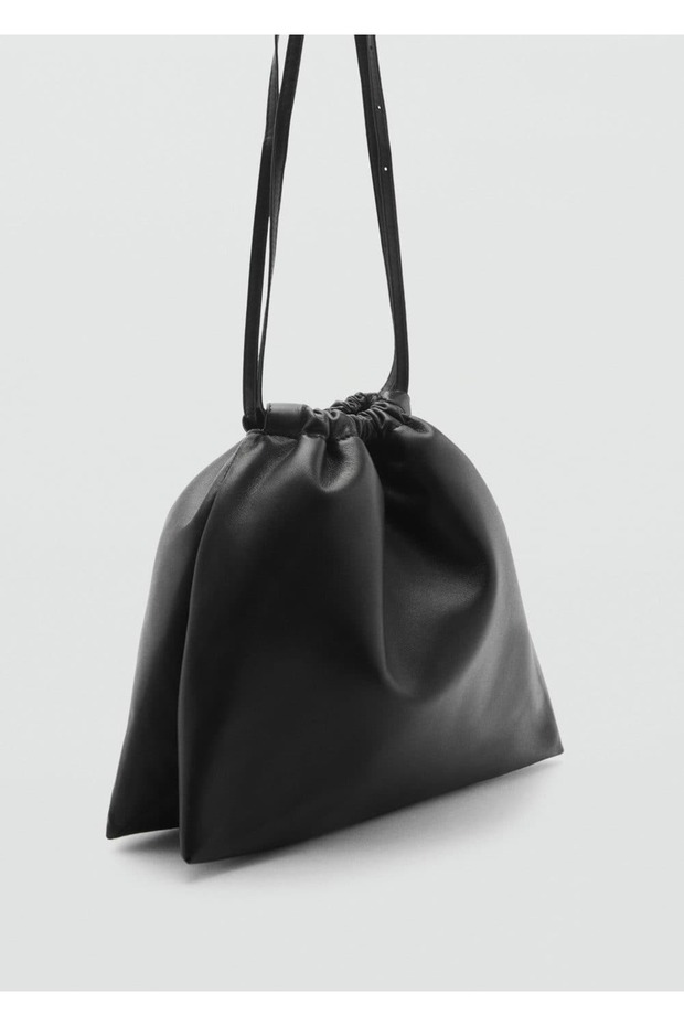 Leather Bag with Drawstring - 1