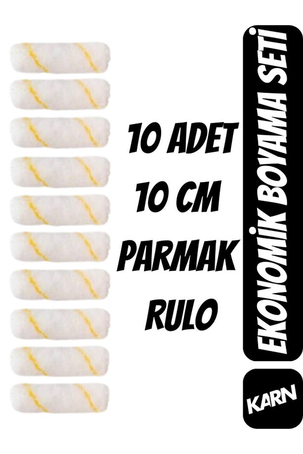 10'lu Ekonomik Boya Seti | Boya Tavası | 10 Cm 10 Adet Rulo | 10 Cm Rulo Sapı - 4