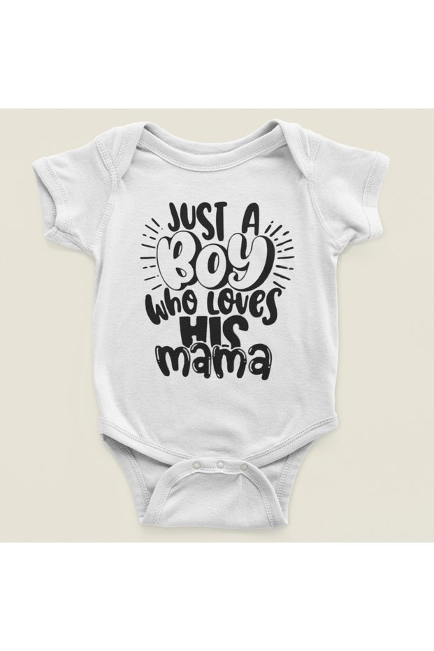 Just a Man Who Loves His Mother Written Cotton Soft Unisex Snap Body Bodysuit