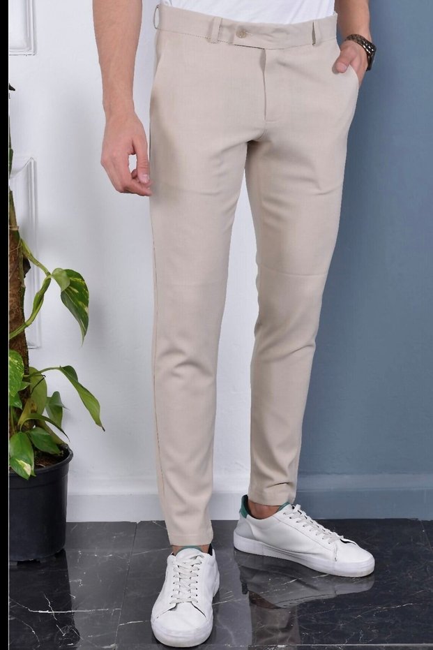 Men's Black Slim Fit Flexible Lycra Fabric Trousers