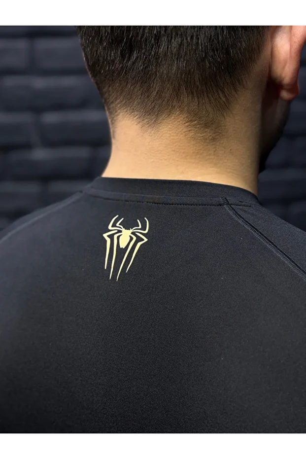 Kısa Kollu Altın Baskılı Compression Tshirt - 4