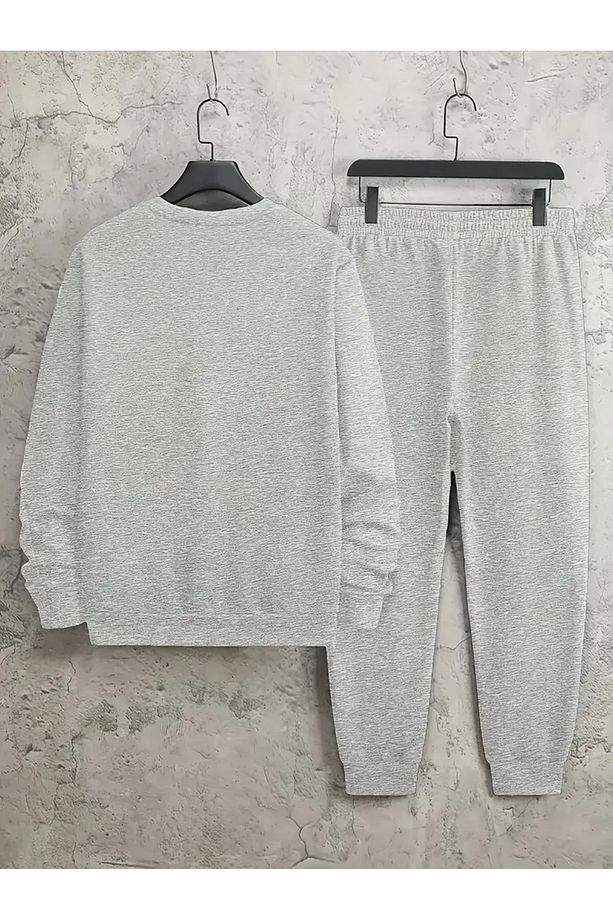 Vip Baskılı Bisiklet Yaka Alt Üst Takım Oversize Eşofman Takımı - 4
