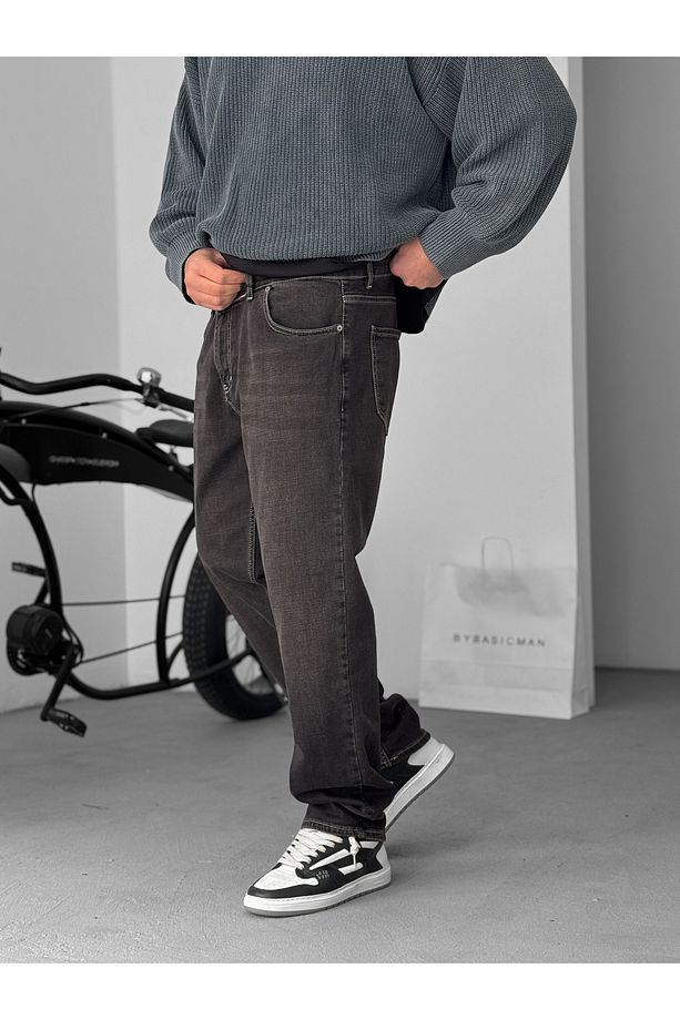 Koyu Kahve Dikişli Likralı Regular Fit Jean KE-718 - 6