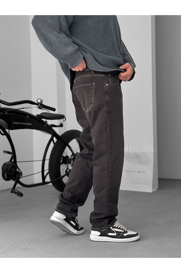 Koyu Kahve Dikişli Likralı Regular Fit Jean KE-718 - 4