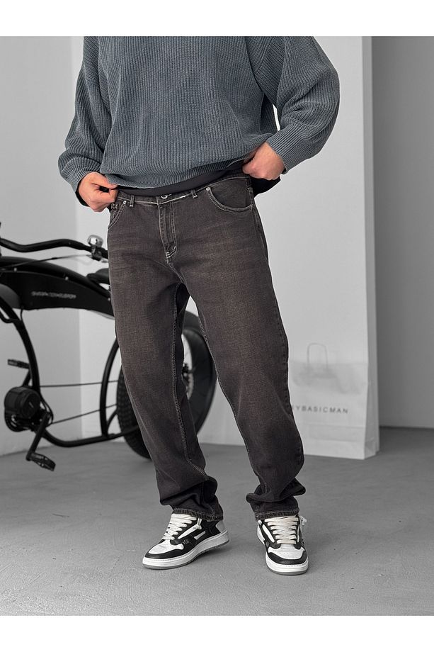 Koyu Kahve Dikişli Likralı Regular Fit Jean KE-718 - 1