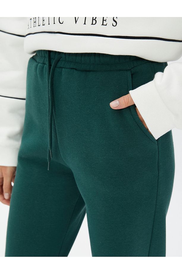 Şardonlu Jogger Eşofman Altı Beli Lastikli Bağcıklı Cep Detaylı - 5