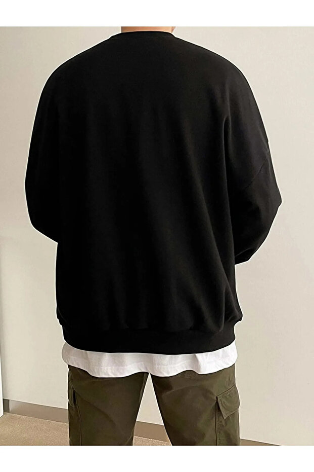 Bisiklet Yaka Oversize Sweetshirt - 2