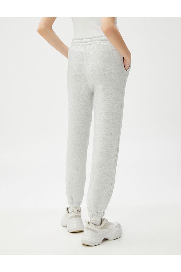Şardonlu Jogger Eşofman Altı Beli Lastikli Bağcıklı Cep Detaylı - 4