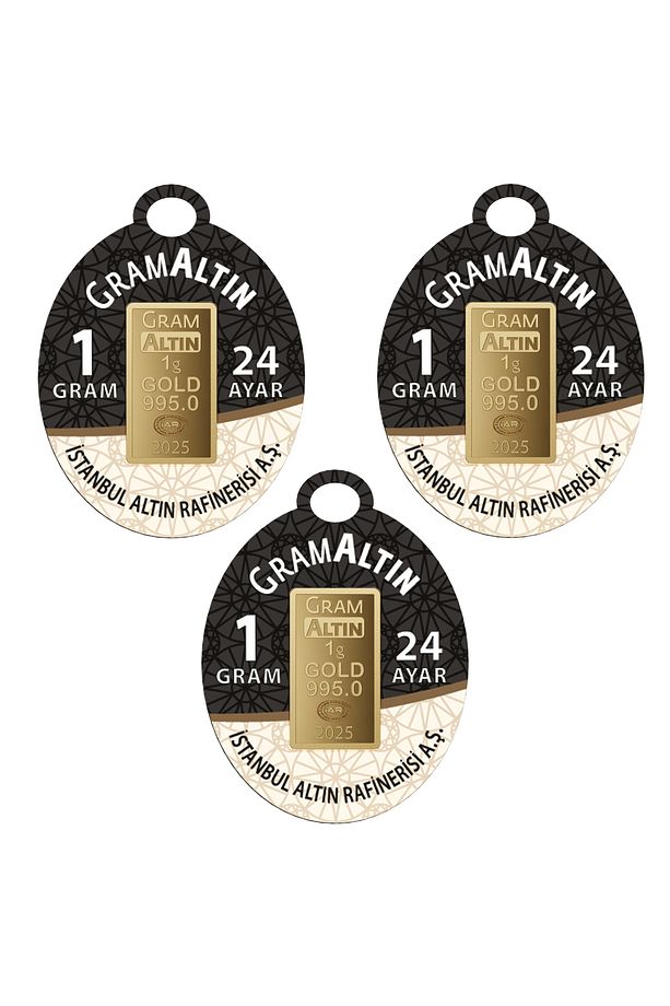 3 Adet 1 Gr 24 Ayar Gram Altın G000043 - 2