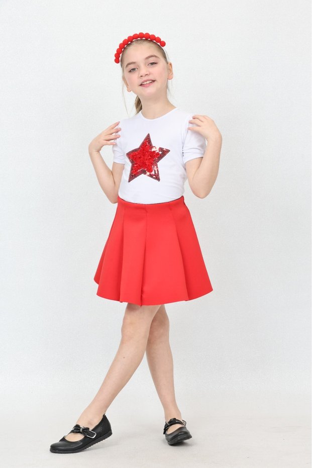 Girl's Tshirt Skirt Suit