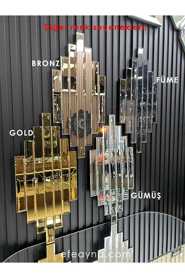 RİTMİK MODEL GOLD AYNA 2'Lİ SET (35x75cm x 2 adet) - 5
