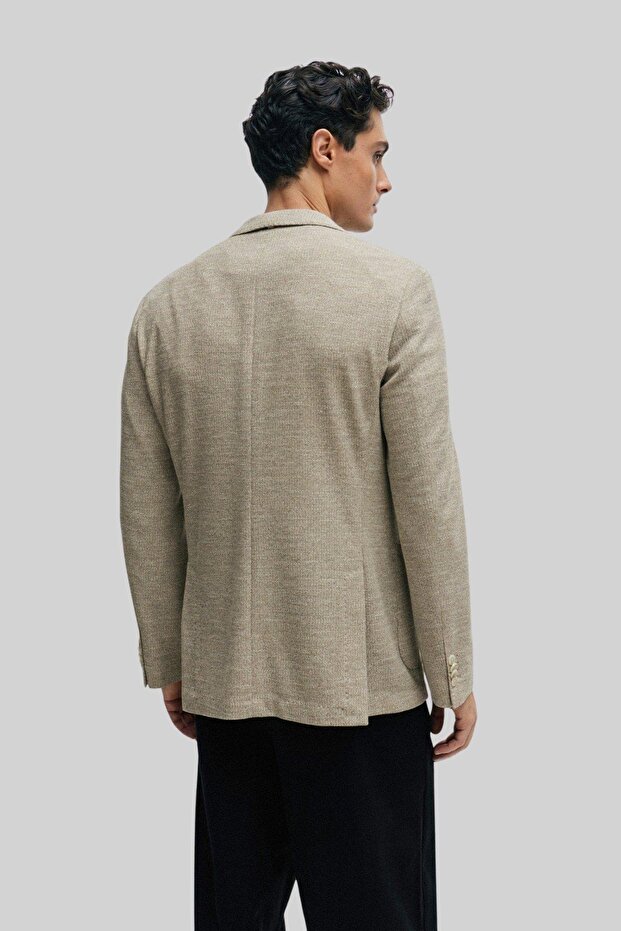 Jaye Erkek Regular Fit Blazer Ceket Krem - 2