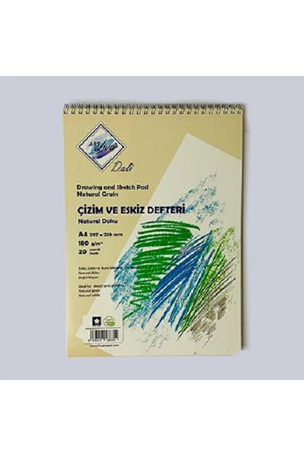 دفتر رسم ورسم دالي 180 جرام مقاس A4 20 ورقة