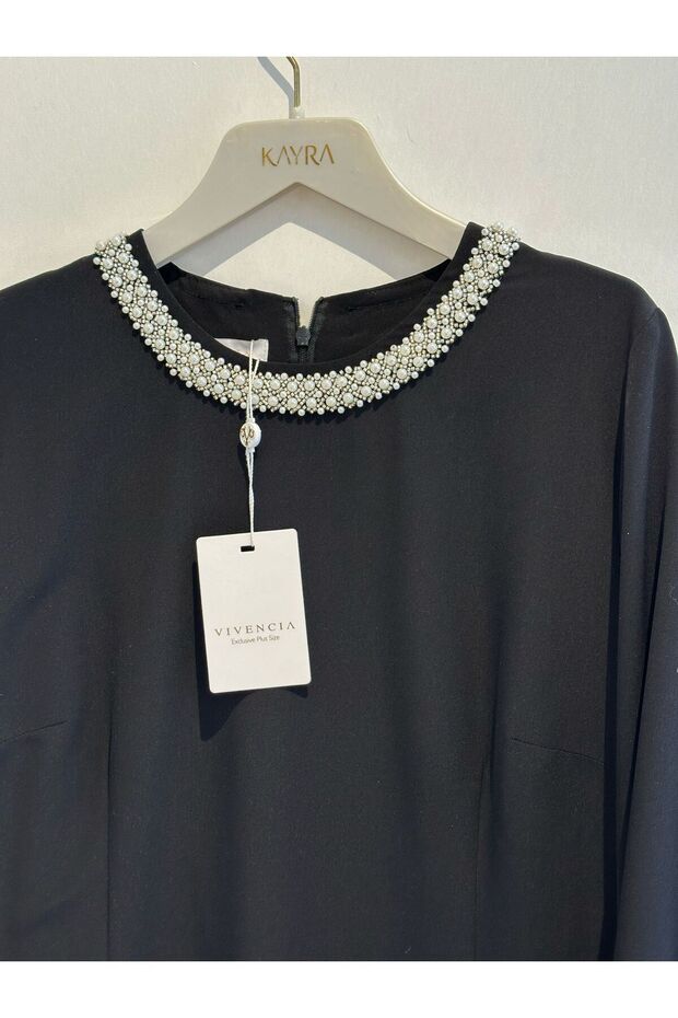 Boncuk İşlemeli Elbise - 3