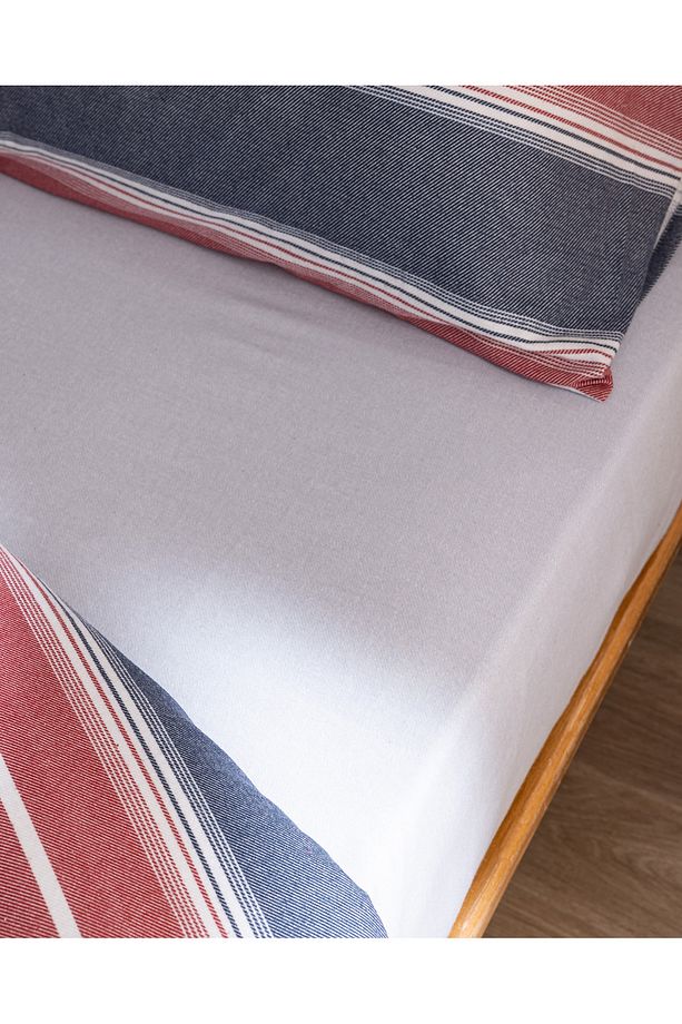 Edgard King Size %100 Pamuk Flanel Nevresim Takımı - Kırmızı/Lacivert - 4