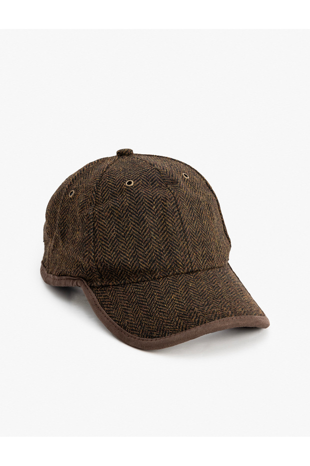 Kep Hat Herringbone Patterned